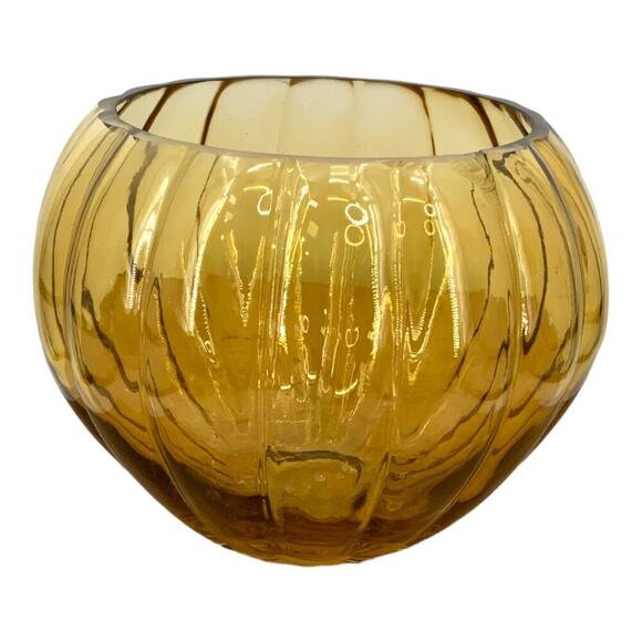 Cyder Amber Color Glass Vase $48 MSRP - Picture 2 of 5